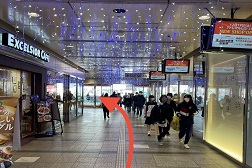 アトレ川越店 アクセス 6：【アトレ】の中をそのままお進みいただき外に出たらすぐに左にお曲がりください。